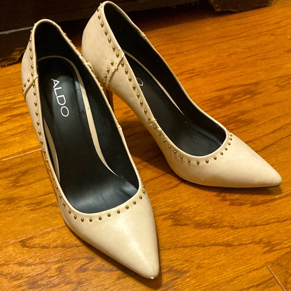 ALDO Beige Studded Heels